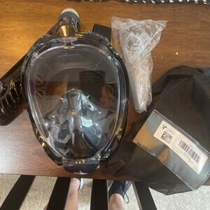 Greatever G2 Full Face Snorkel Mask Dry Top System Anti-Leak Anti-Fog M/L New